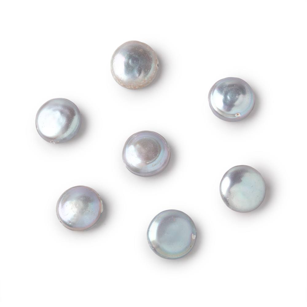 11mm Silver Coin Freshwater Pearl Focal 1 piece - Beadsofcambay.com