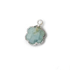 11mm Silver Leafed Milky Aquamarine Faceted Quatrafoil Focal Bead Pendant sold as 1 piece - Beadsofcambay.com