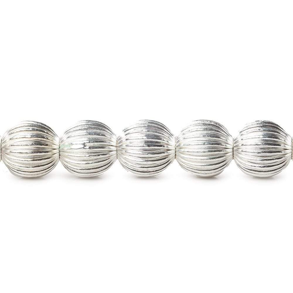 11mm Silver plated Copper Corrugated Round 8 inch 19 pcs - Beadsofcambay.com