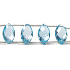 11mm Sky Blue Topaz Beads Faceted Marquise, Double Drilled 8 inch 19 pieces - Beadsofcambay.com