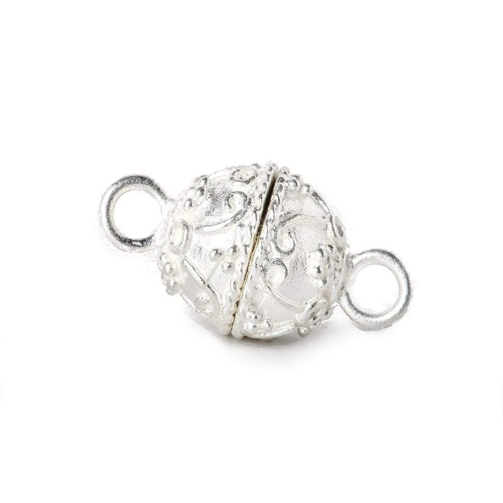 11mm Sterling Silver plated Copper Magnetic Ball Clasp 1 piece - Beadsofcambay.com