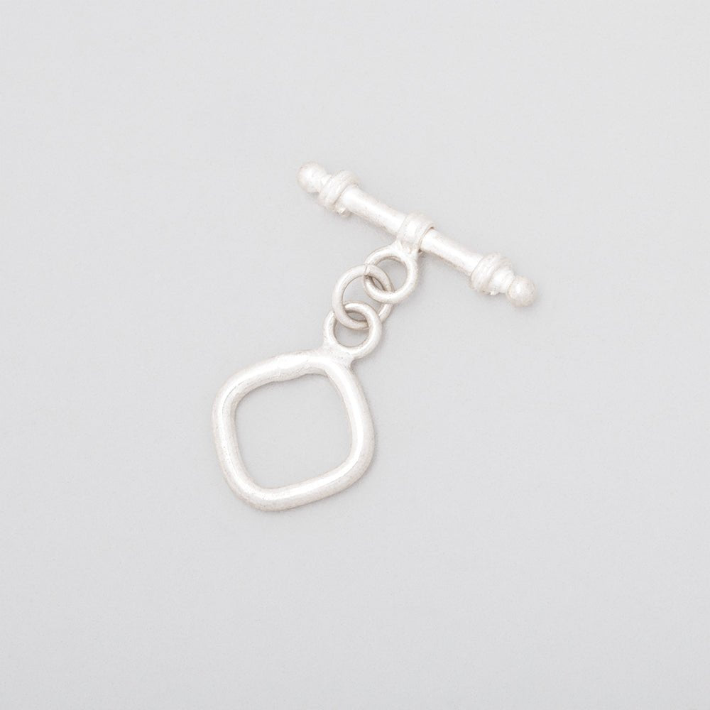 11mm Sterling Silver Toggle Plain Diamond Design 1 piece - Beadsofcambay.com