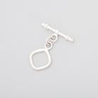 11mm Sterling Silver Toggle Plain Diamond Design 1 piece - Beadsofcambay.com