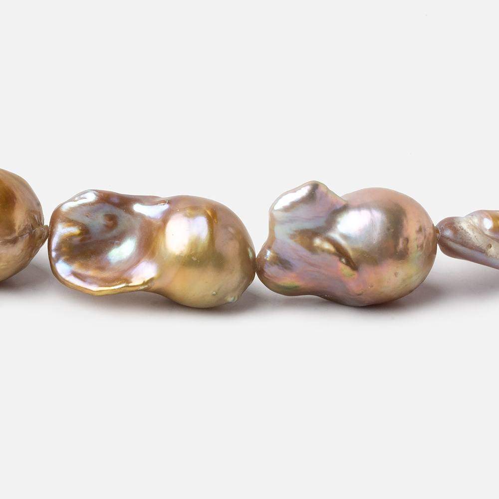11mm Tri Color Ultra Baroque Freshwater Pearls 16.5 inch 21 pieces - Beadsofcambay.com