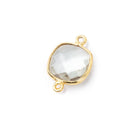 11mm Vermeil Bezel Prasiolite Faceted Cushion Connector 1 piece - Beadsofcambay.com