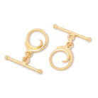 11mm Vermeil Toggle Swirl Design 1 piece - Beadsofcambay.com