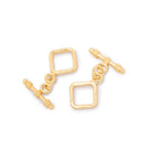 11mm Vermeil Toggle Plain Diamond Design 1 piece - Beadsofcambay.com