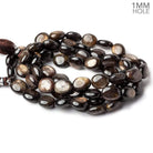 11x10-12x11mm Golden Sheen Chocolate Sapphire Plain Ovals 16 inch 34 beads AA 1mm large hole - Beadsofcambay.com