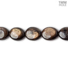 11x10-12x11mm Golden Sheen Chocolate Sapphire Plain Ovals 16 inch 34 beads AA 1mm large hole - Beadsofcambay.com