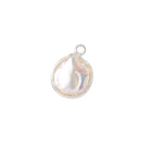 11x10-13x12mm .925 Silver Bezel Rosé White Keshi Freshwater Pearl Pendant 1 piece - Beadsofcambay.com