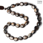 11x10-14x12mm Golden Sheen Chocolate Sapphire Plain Ovals 16 inch 29 beads AA 1mm large hole - Beadsofcambay.com