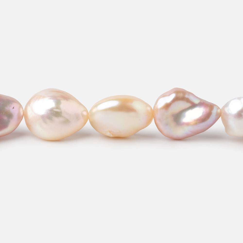 11x10-15x11mm Tri Color Keshi Freshwater Pearls 16 inch 28 beads AA - Beadsofcambay.com