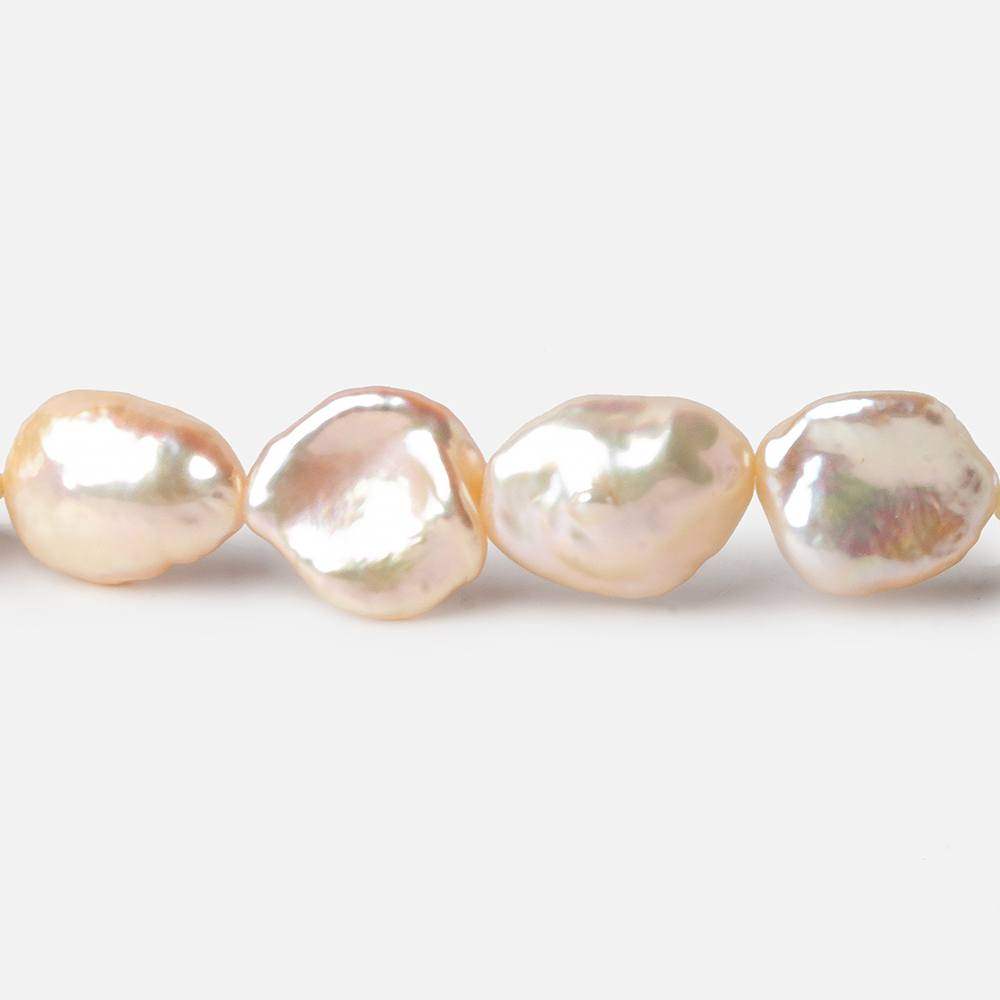11x10-16x12mm Rich Cream Rose' Keshi Straight Drilled Freshwater Pearls 16 inch 30 pcs AA - Beadsofcambay.com