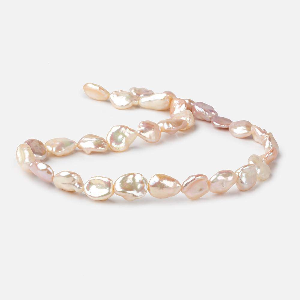 11x10-16x12mm Rich Cream Rose' Keshi Straight Drilled Freshwater Pearls 16 inch 30 pcs AA - Beadsofcambay.com