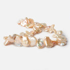 11x10-18x10mm Peach Keshi Side Drill Freshwater Pearls 33 pieces AAA - Beadsofcambay.com