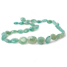 11x10-18x15mm Aqua Green Chalcedony straight drilled faceted ovals 17 inch 33 beads - Beadsofcambay.com