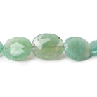 11x10-18x15mm Aqua Green Chalcedony straight drilled faceted ovals 17 inch 33 beads - Beadsofcambay.com