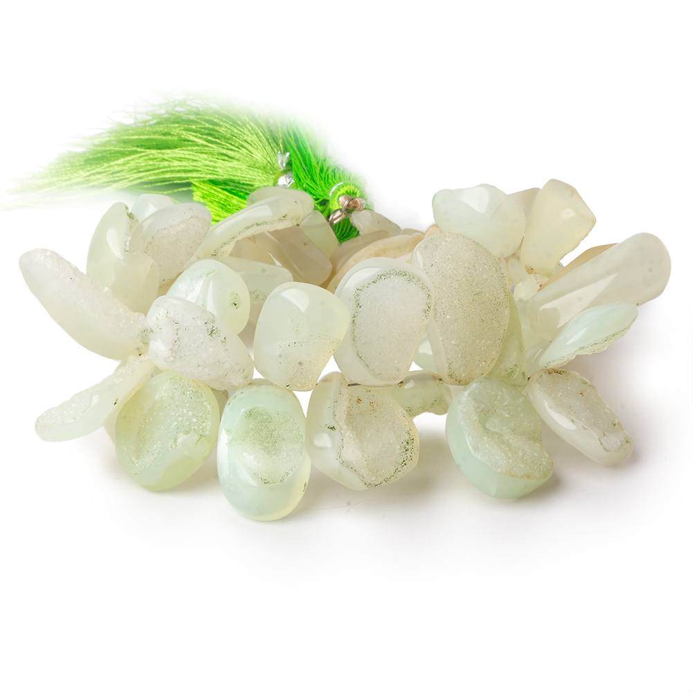 11x10-20x13mm Lemon Lime Drusy Freeform Beads 46 pieces - Beadsofcambay.com