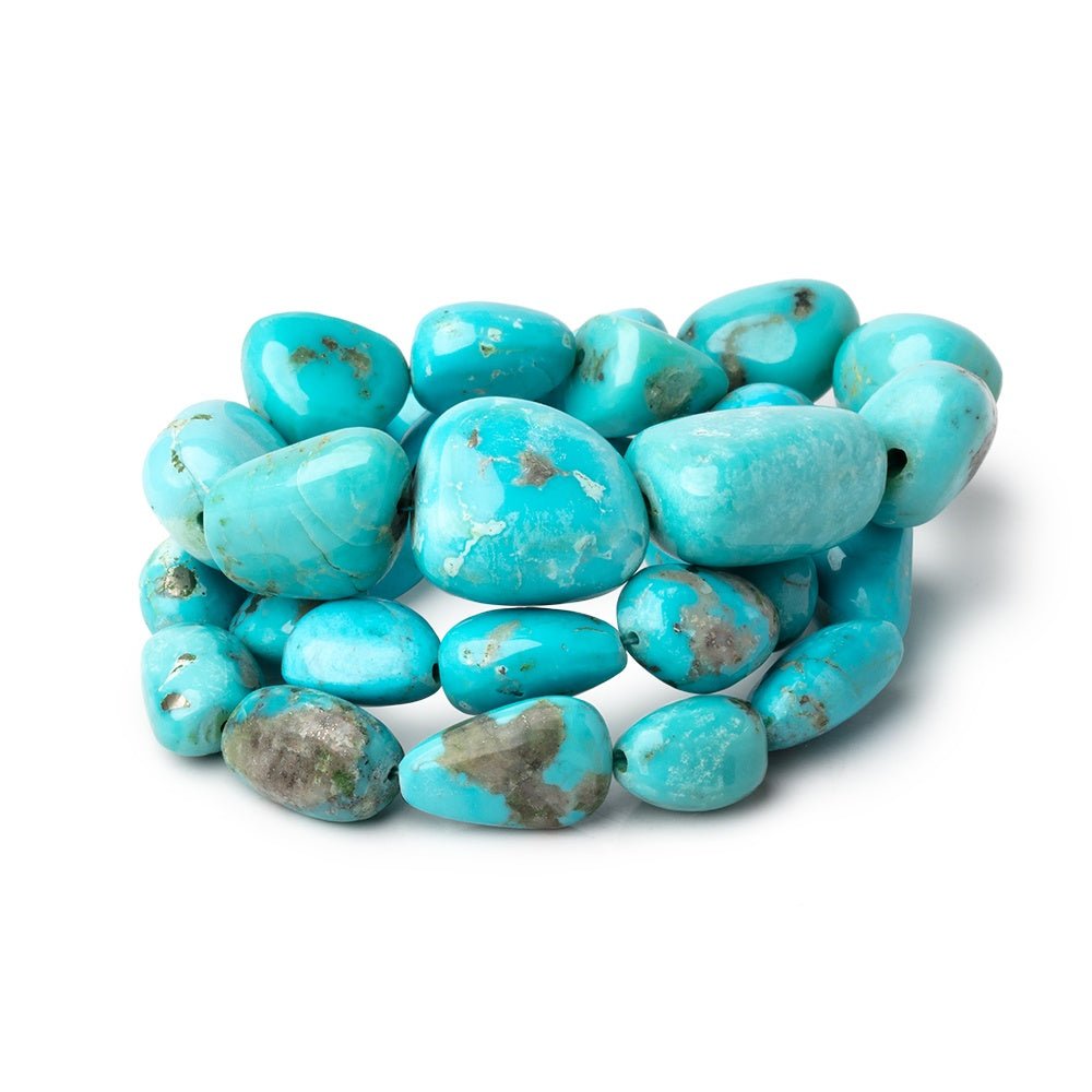 11x10-21x16mm Sleeping Beauty Turquoise Plain Nuggets 18 inch 31 Beads AAA - Beadsofcambay.com