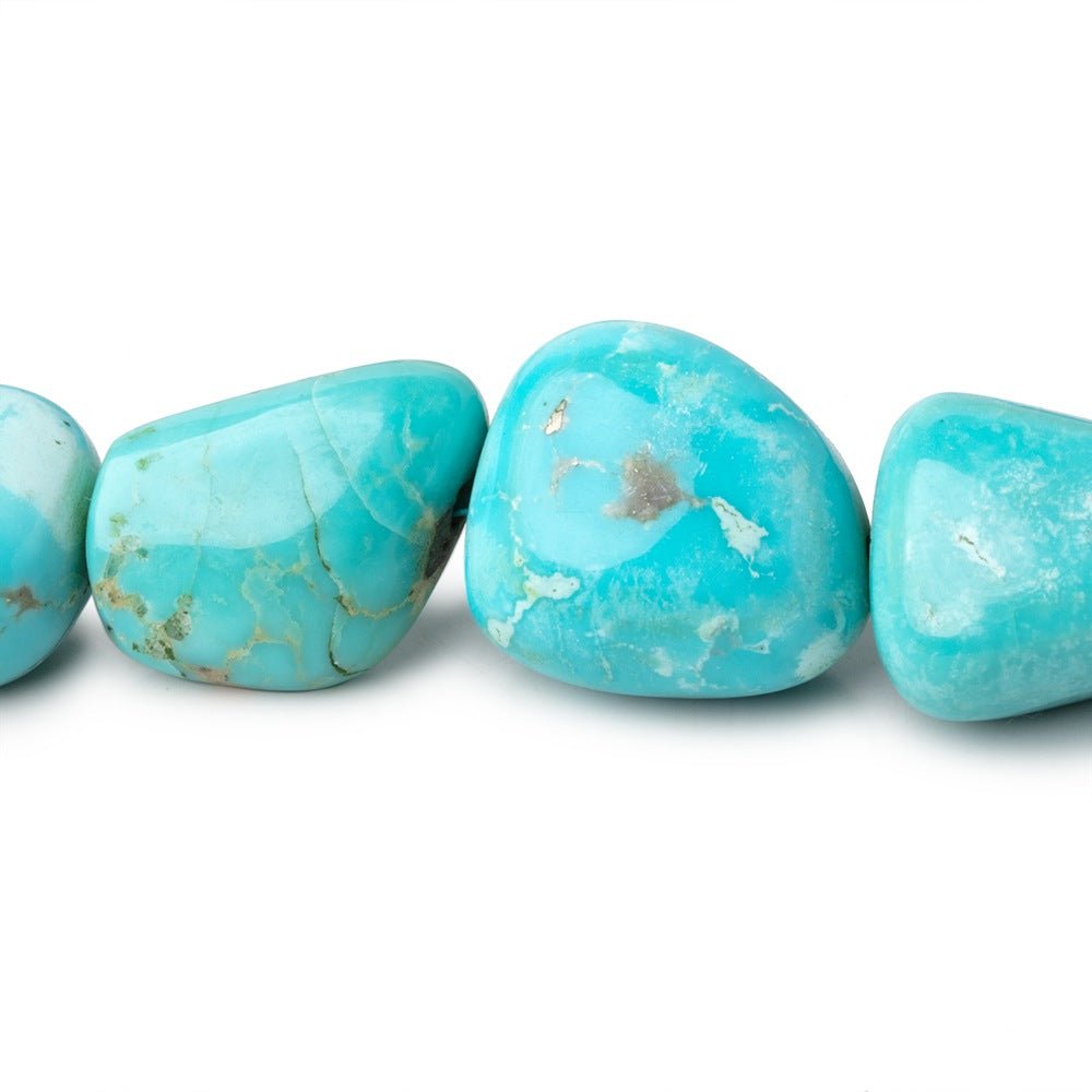 11x10-21x16mm Sleeping Beauty Turquoise Plain Nuggets 18 inch 31 Beads AAA - Beadsofcambay.com