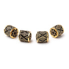 11x10mm Antiqued 22kt Plated Copper Miligrain Tube Set of 4 Beads - Beadsofcambay.com