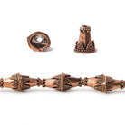 11x10mm Antiqued Copper Cone Granulated Design 8 in 18 pcs - Beadsofcambay.com