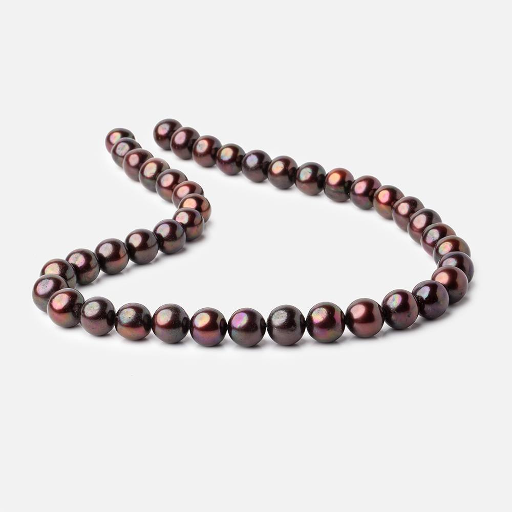11x10mm Cherry Chocolate Off Round Freshwater Pearl Beads 15 inch 44 pieces - Beadsofcambay.com