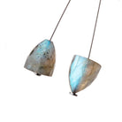 11x10mm Labradorite Faceted Cone Focal Set of 2 Beads 1mm hole - Beadsofcambay.com