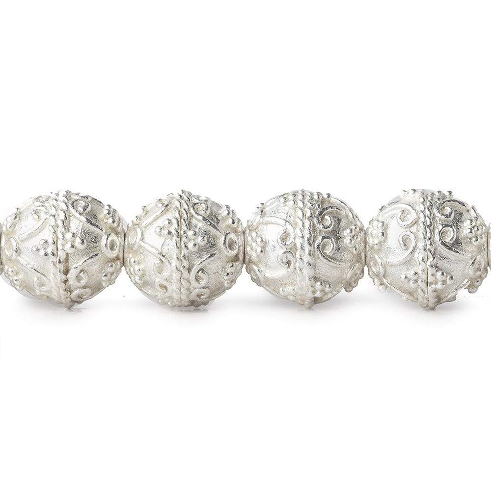 11x10mm Sterling Silver Plated Copper Bead Roval Victorian Swag 8 inch 19 pcs - Beadsofcambay.com