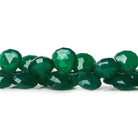11x11-12x12mm Green Chalcedony faceted hearts 8 inch 53 beads AA - Beadsofcambay.com