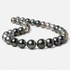 11x11-14x15mm Multi Color Tahitian Round Saltwater Pearls 16 inch 33 pieces A - Beadsofcambay.com