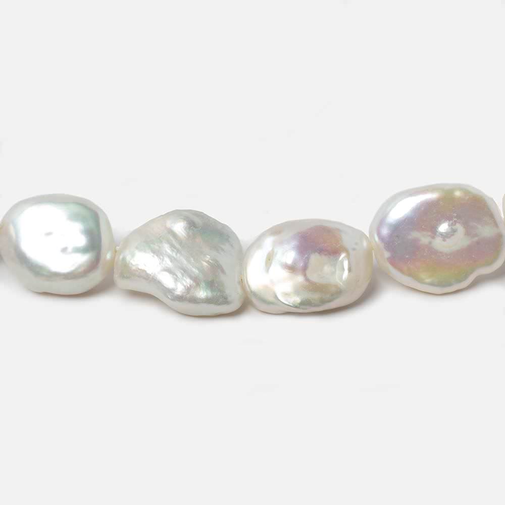 11x11-15x12mm Off White Keshi Freshwater Pearls 16 inch 22 pieces AAA - Beadsofcambay.com