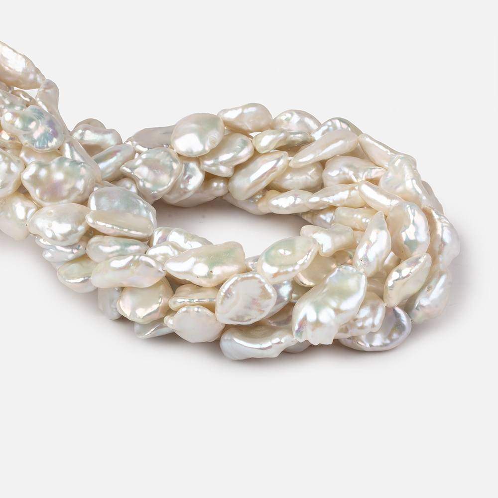 11x11-15x12mm Off White Keshi Freshwater Pearls 16 inch 22 pieces AAA - Beadsofcambay.com
