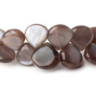 11x11-15x15mm Chocolate Moonstone plain hearts 8 inch 35 beads - Beadsofcambay.com