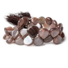 11x11-15x15mm Chocolate Moonstone plain hearts 8 inch 35 beads - Beadsofcambay.com