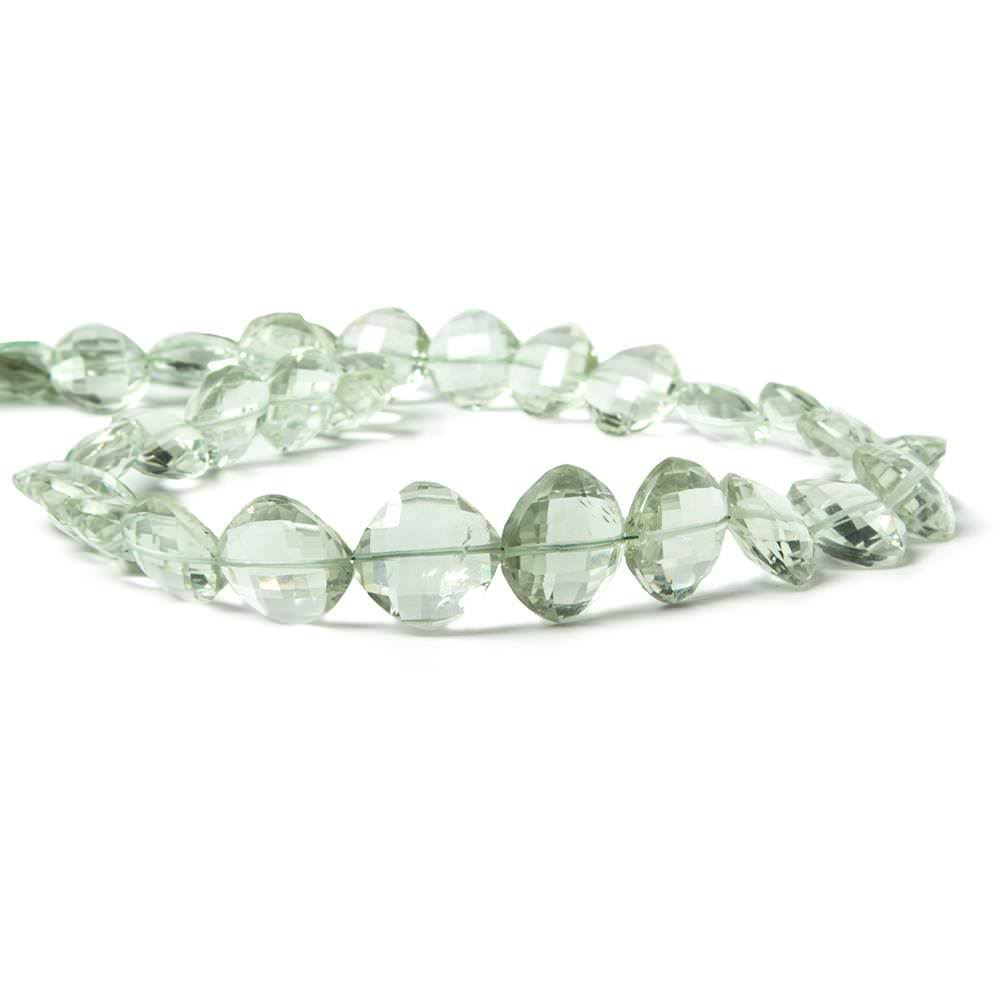 11x11-16x16mm Prasiolite checkerboard faceted pillows 16 inch 33 Beads AAA - Beadsofcambay.com
