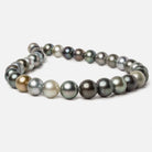 11x11.5-13x13mm Multi Color Tahitian Round Saltwater Pearls 16 inch 33 pieces A - Beadsofcambay.com