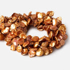 11x11.5-15x11mm Sunset Orange Keshi Freshwater Pearls 16 inch 65 pieces - Beadsofcambay.com