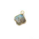 11x11mm Gold Leafed Labradorite Faceted Trillium Flower Focal Bead Pendant sold as 1 piece - Beadsofcambay.com