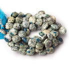 11x11mm K2 Azurite Granite "K2 Jasper" plain pillow beads 8 inch 30 beads - Beadsofcambay.com