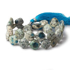 11x11mm K2 Azurite Granite "K2 Jasper" plain pillow beads 8 inch 30 beads - Beadsofcambay.com
