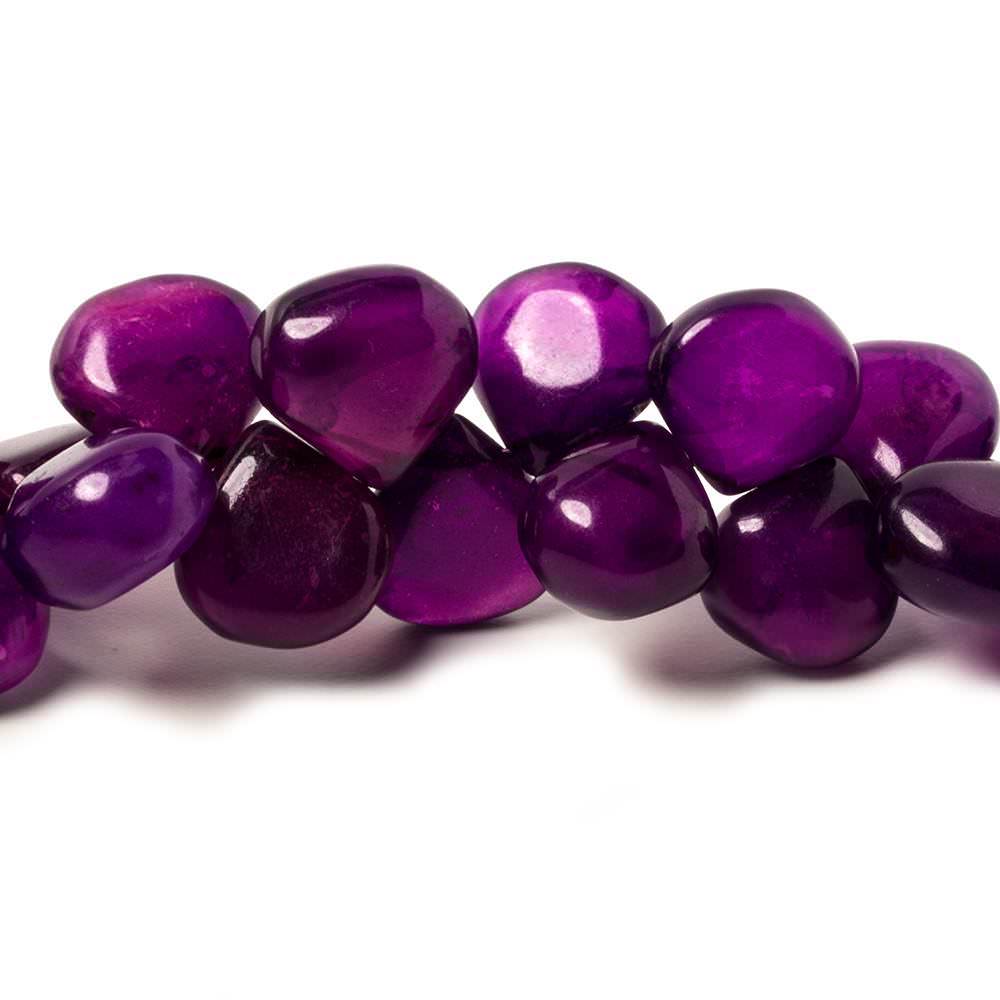 11x11mm Purple Pansy Chalcedony Plain Heart Briolette Beads 8 inch 44 pieces - Beadsofcambay.com