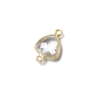 11x11mm Vermeil Bezeled Crystal Quartz trillion Connector 1 piece - Beadsofcambay.com