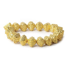 11mm 22kt Gold Plated Copper Bali Design Bipyramid 8 inch 19 Beads - Beadsofcambay.com