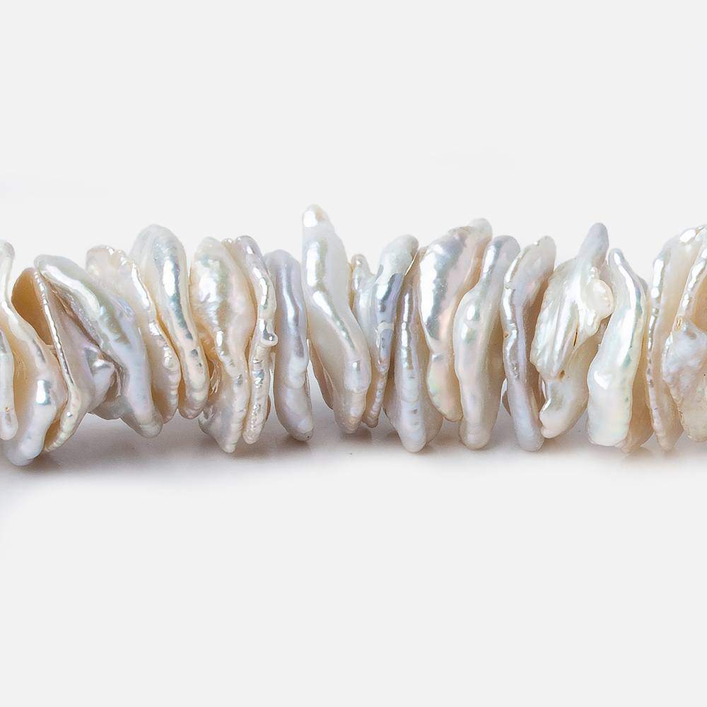 11x12-13x14mm Cream Center Drilled Keshi Freshwater Pearl 16 inch 156 pieces AAA - Beadsofcambay.com