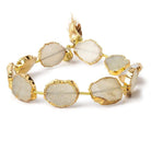 11x15-13x15mm Gold Leafed Butter Yellow Drusy straight drilled Slices 8 inch 10 beads - Beadsofcambay.com