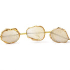 11x15-13x15mm Gold Leafed Butter Yellow Drusy straight drilled Slices 8 inch 10 beads - Beadsofcambay.com