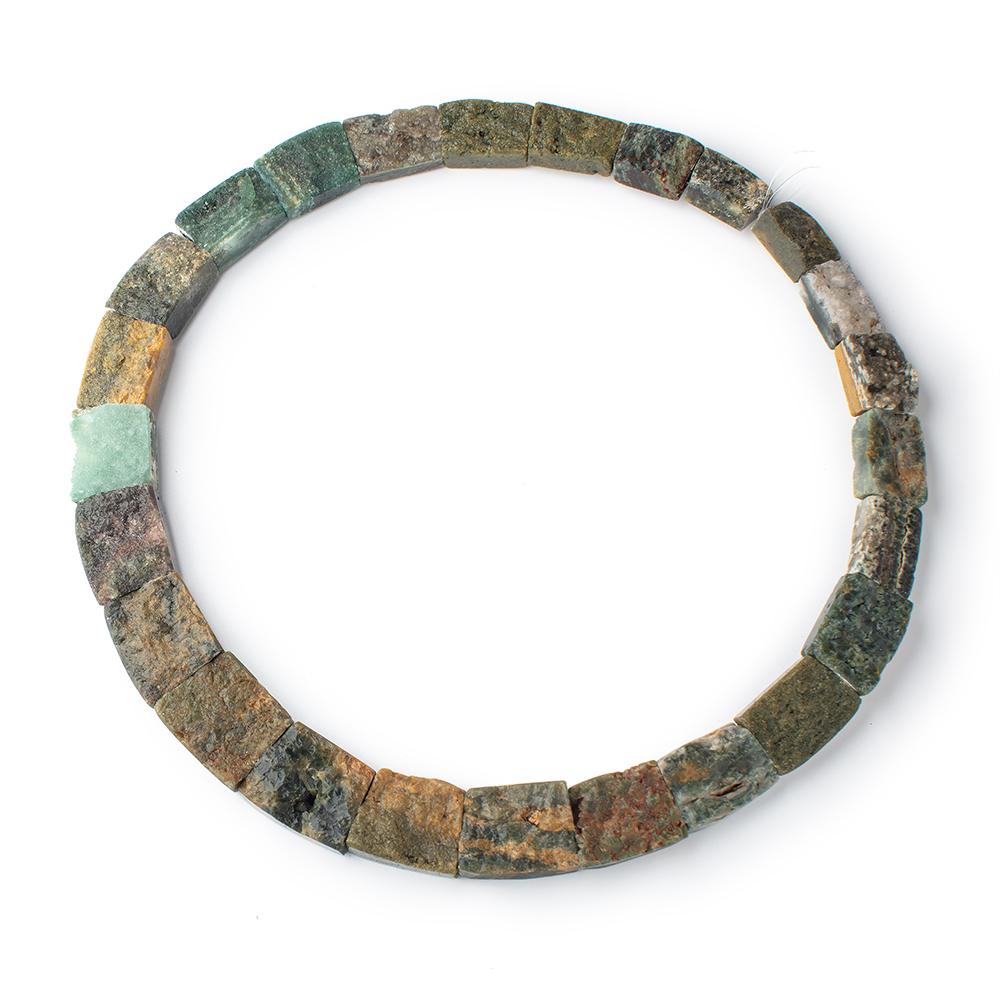 11x17-20x24mm Natural Crystal & Polished Ocean Jasper Fancy Shape Collar 25 Beads - Beadsofcambay.com
