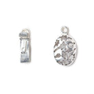 11x24mm Sterling Silver plated Box Clasp Oval Shooting Star Design 1 piece - Beadsofcambay.com
