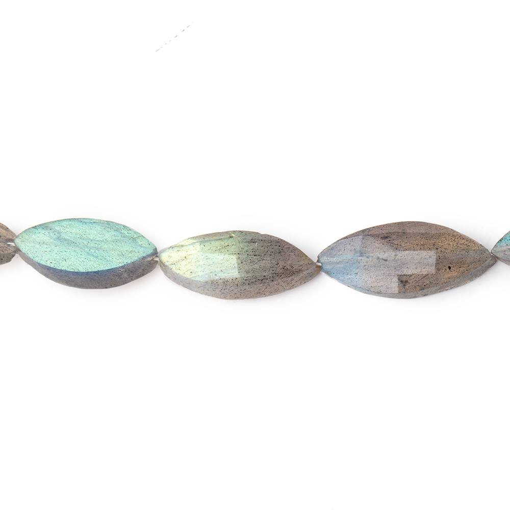 11x6-23x7mm Labradorite Straight Drilled Marquise Beads 15 inch 24 pieces - Beadsofcambay.com